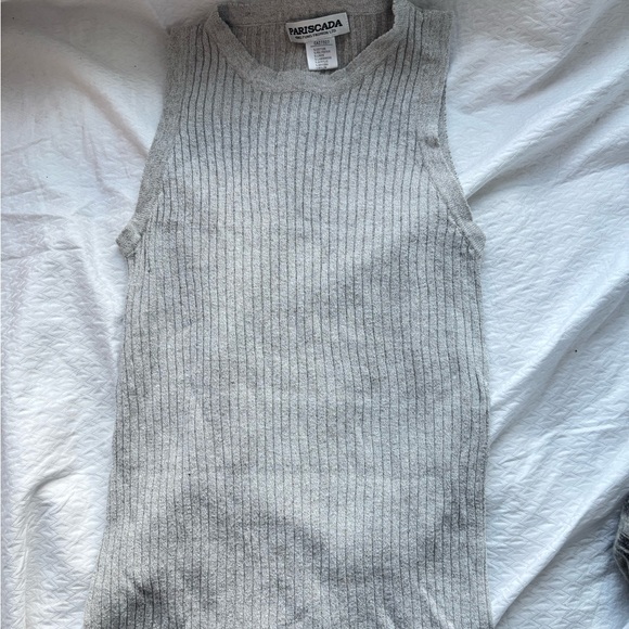 Gray Ribbed Tank Top - Picture 2 of 4